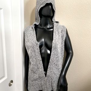 Talbots Petite vest hoodie grey